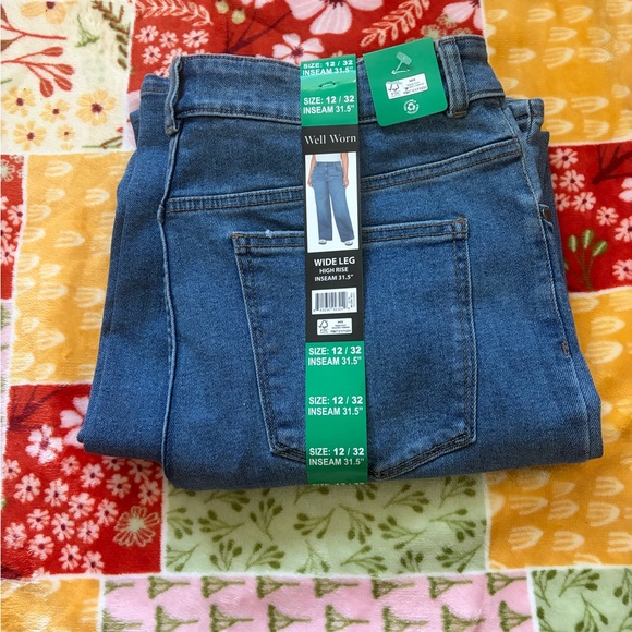 Well Worn Denim - ❤️Well Worn Women's Blue Wide Leg Jeans Size 12x32 New with tag